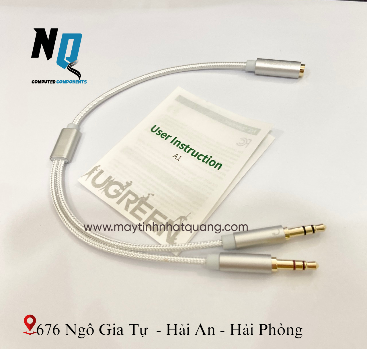 Cáp chuyển 3.5mm âm sang jack mic + loa (20cm) Ugreen 10790