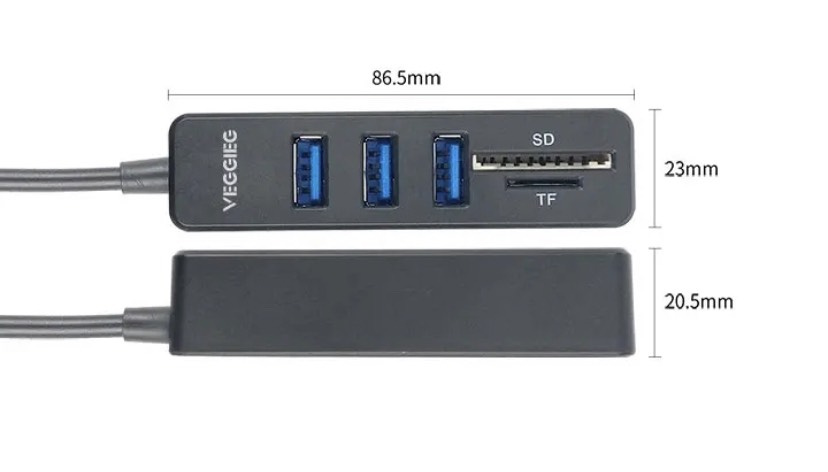 Bộ chia USB 5 trong 1 VEGGIEG VC303 chính hãng