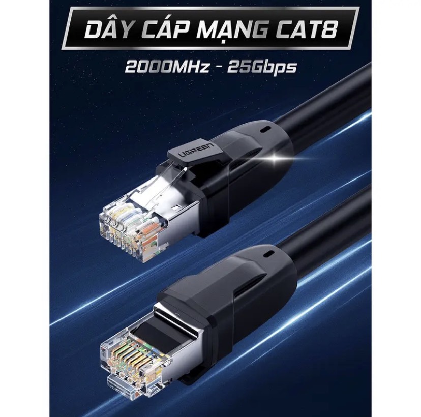 Cáp mạng CAT8 đúc sẵn S/FTP dài 2m Ugreen 70329 chính hãng