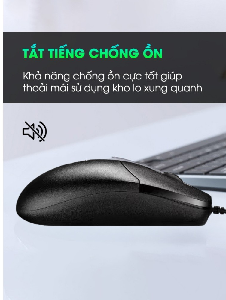 Chuột có dây chống ồn Deiog F5 chính hãng