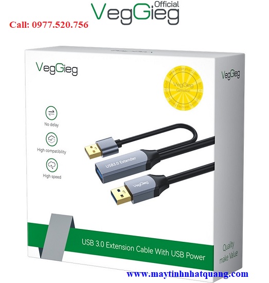 Cáp USB 3.0 nối dài 5m Veggieg V-U330