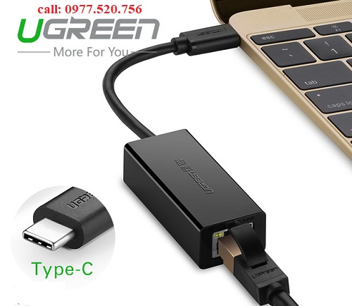 Cáp chuyển Usb Type C to Lan Ugreen 30287 10/100 Mbps