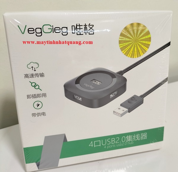 Bộ chia usb 2.0 4 cổng dài 1m Veggieg V-U2406