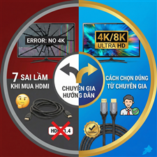 7 Sai Lầm Khi Mua Cáp HDMI Khiến Màn Hình Không Lên 4K - Cách Chọn Đúng Chuẩn 4K/8K Từ Chuyên Gia