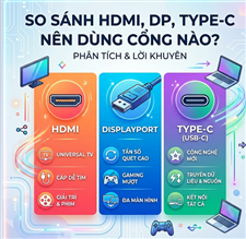 So Sánh HDMI, DisplayPort Và Type-C: Nên Dùng Cổng Nào?