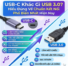 USB-C Khác Gì USB 3.0? Hiểu Đúng Về Chuẩn Kết Nối Phổ Biến Nhất Hiện Nay