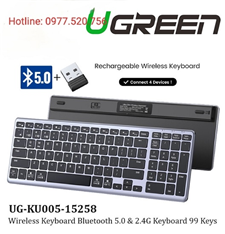 Bàn phím không dây Bluetooth Ugreen 15258 kết nối tối đa 4 thiết bị