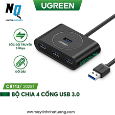 Bộ chia cổng Ugreen  USB 4 cổng 3.0 dài1m chính hãng Ugreen 20291 cao cấp