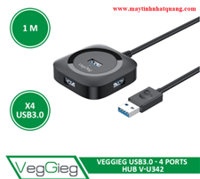 Bộ chia cổng USB 3.0 1 ra 4  dây dài 1m VegGieg V-U342