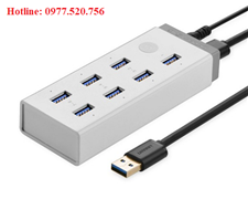 Bộ Chia USB 3.0 thành 7 cổng USB 3.0 Ugreen 20296 Nguồn 12V/5A