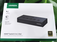 Bộ gộp HDMI 5 in 1 out Ugreen 90512 - HDMI Switch 4K@60Hz, Remote IR chính hãng