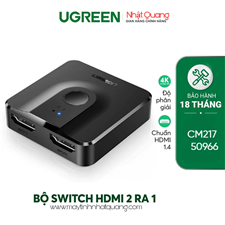 Bộ Switch HDMI 2 ra 1 UGREEN CM217 (tương thích ngược 1 ra 2) 50966 cao cấp ( hỗ trợ 2 chiều)
