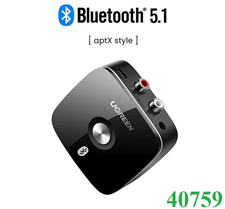 Bộ thu Bluetooth 5.1 cho loa, amly hỗ trợ cổng 3.5mm + RCA Ugreen 40759