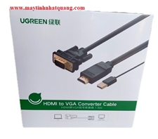 Cáp chuyển  HDMI to VGA dài 1,5m hỗ trợ nguồn Ugreen 30449