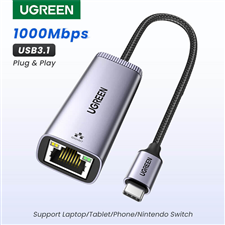Cáp chuyển USB Type-C sang Lan 10/100/1000Mbps Ugreen 40322 vỏ nhôm