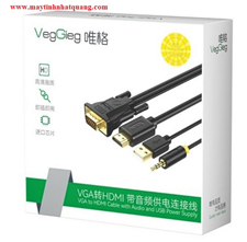 Cáp chuyển VGA sang HDMI có audio Veggieg VZ206 dài 1,5m