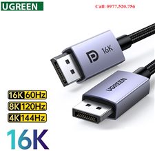 Cáp Displayport to Displayport 2.1 dài 2m Ugreen 15384 độ phân giải 16K@30Hz