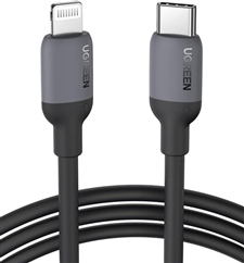 Cáp Sạc USB-C to Lightning Silicone Mềm Dẻo Dài 1M UGREEN 20304 - Hỗ Trợ Sạc Nhanh PD Cho iPhone/iPad