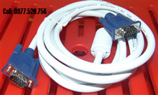 Cáp VGA dài 3m dây trắng đầu xanh