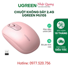 Chuột không dây 2.4G SILENT 2400DPI Ugreen cao cấp (Pink)  90686