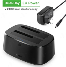 Hộp đựng ổ cứng UGREEN 50857 - Docking SATA 2.5/3.5 inch, USB 3.0, hỗ trợ tối đa 16TB