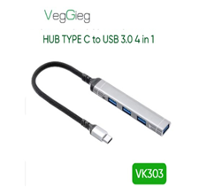 HUB Type C chia 4 cổng USB 3.0 VEGGIEG VK303