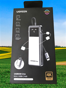 Hub UGREEN Uno Groovy Robot 6-in-1 (35998) - USB-C Hub, HDMI 4K@60Hz, USB-A 3.2, Sạc PD 100W