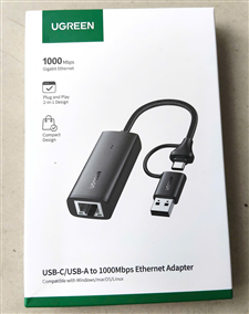 Ugreen 15638 - Cáp chuyển USB-A & Type-C 3.0 sang LAN Gigabit 1000Mbps