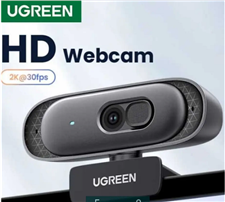 Webcam Ugreen 35626 - Độ phân giải 2K@30FPS, Micro chống ồn, tự động lấy nét
